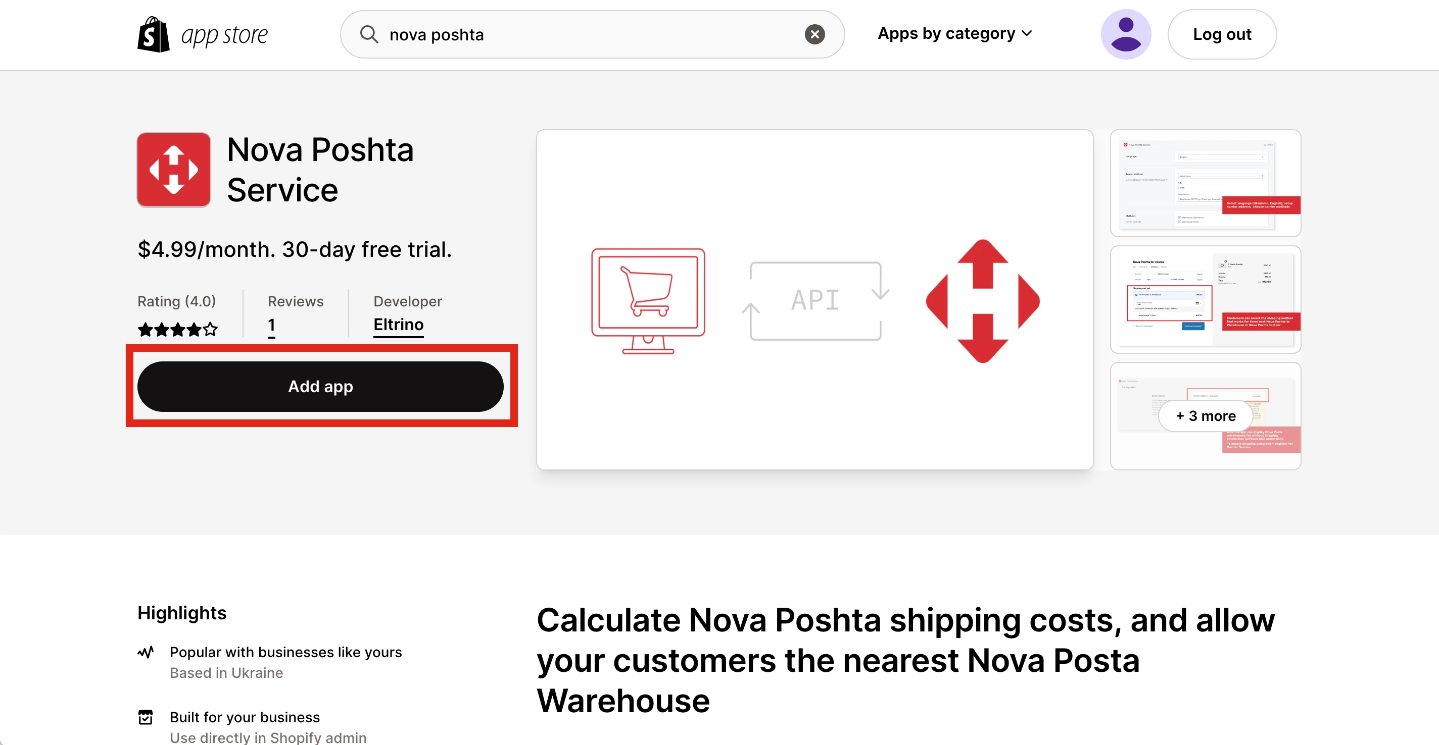 Nova Poshta Service Eltrino